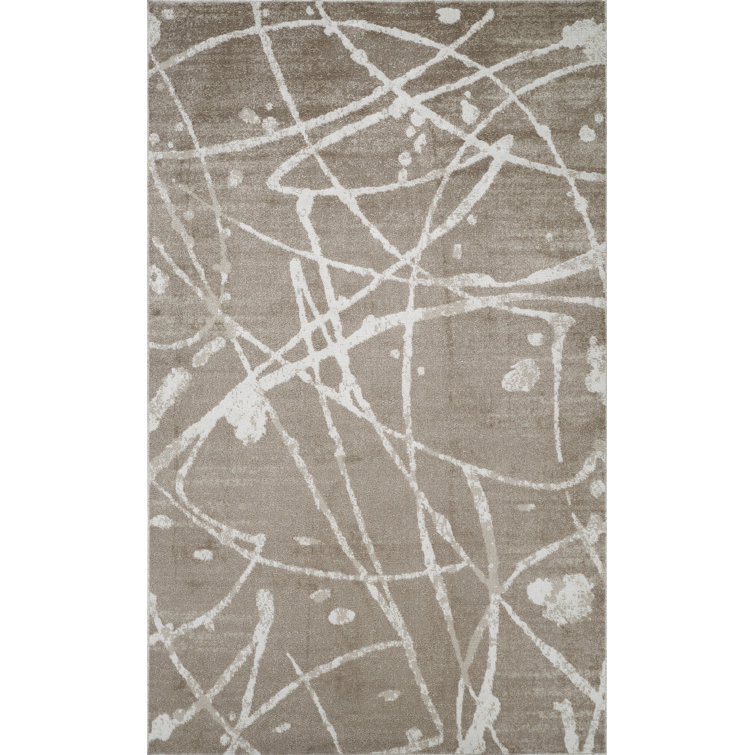 Machine Washable Archie Brown/Beige Rug