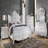 Commode 5 tiroirs de style moderne en bois blanc perle