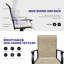 Beige Fabric Swivel Patio Chairs, 2-Piece with Black Metal Frames