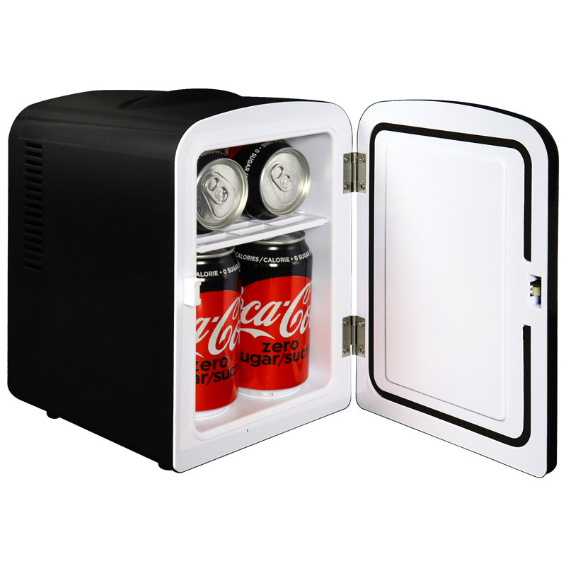 Coca Cola Coke Zero Mini Fridge 4L 6 Can Portable Cooler Warmer for Bedrooms
