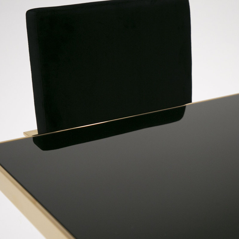 Table de salle à manger Altus, Verre noir