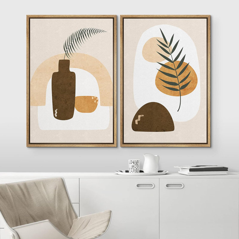 Mid Mid Century Palm Fronds, Naturel, H 36 po x l 48 po