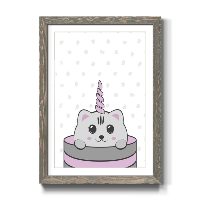 Caticorn I - Cadre photo, impression sur papier, H 37,5 po x l 27,5 po x P 1,5 po, gris