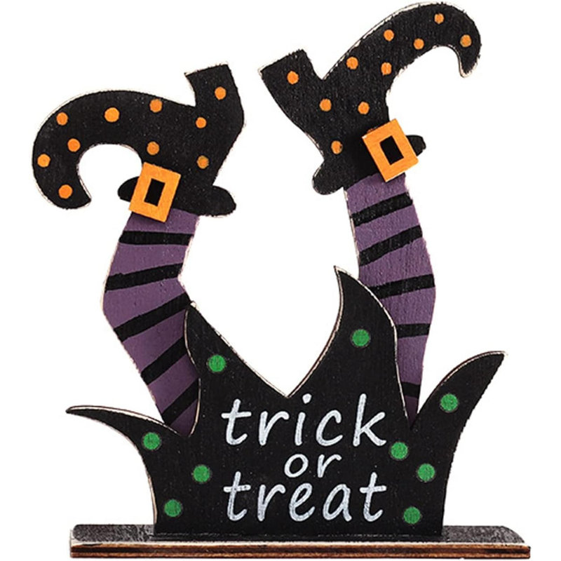 Signe de table en bois Halloween