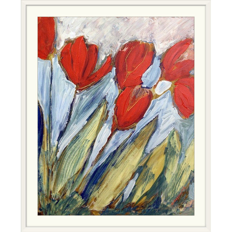 « six tulipes orange »-impression, H 48 po x l 38 po x P 1,5 po, Toile