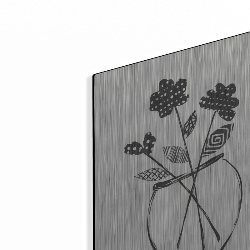 «Modern Floral I» par Courtney Prahl, art mural en métal, H 16 po x l 12 po