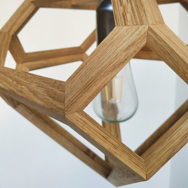 Chewning 1 - Light Oil Geometric Pendant, Light Oak