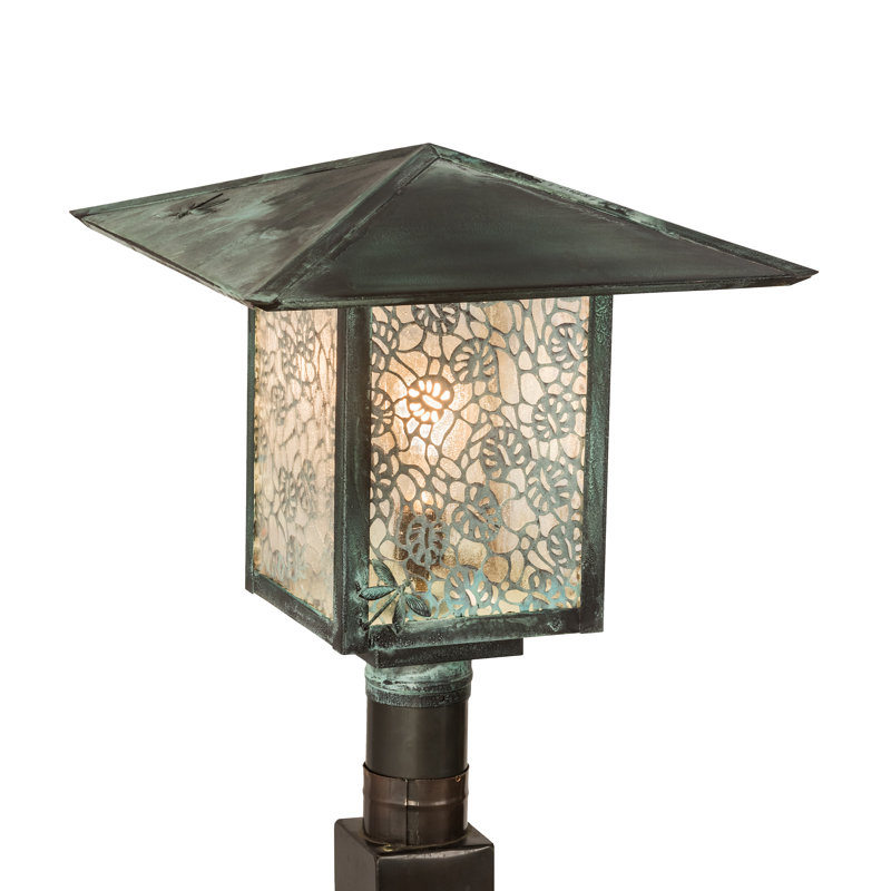 Seneca Lotus Leaf And Dragonfly Seeded Lantern Head
