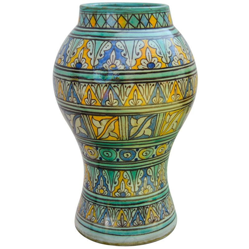 Vase de table intérieur / extérieur vert / bleu / bleu sarcelle / jaune 11 po