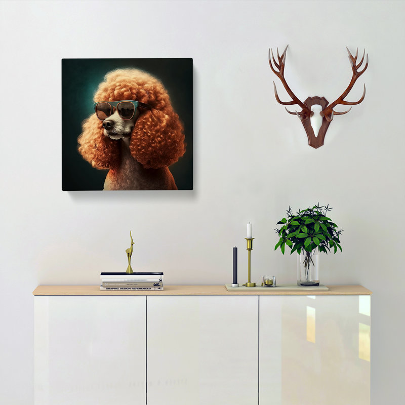 Poodle Retro - No Frame Print, 50cm H x 50cm W x 3cm D