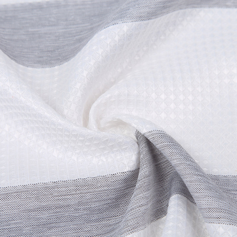 Cantonnière de cuisine, cantonnière rayée teinte en fil pour passe-tringle de salle de bain, L 45 po x L 30 po, gris
