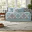 Ensemble de literie moderne réversible turquoise, courtepointe en coton au design botanique, parfait pour les chambres d'amis
