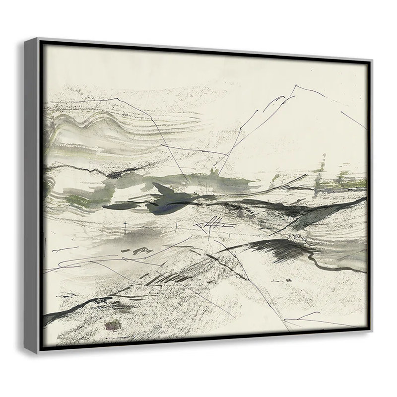 " Green Sketches " by PI Studio, Pas de tapis, H 12,5 po x l 15,5 po x P 2 po, Encadrement argenté