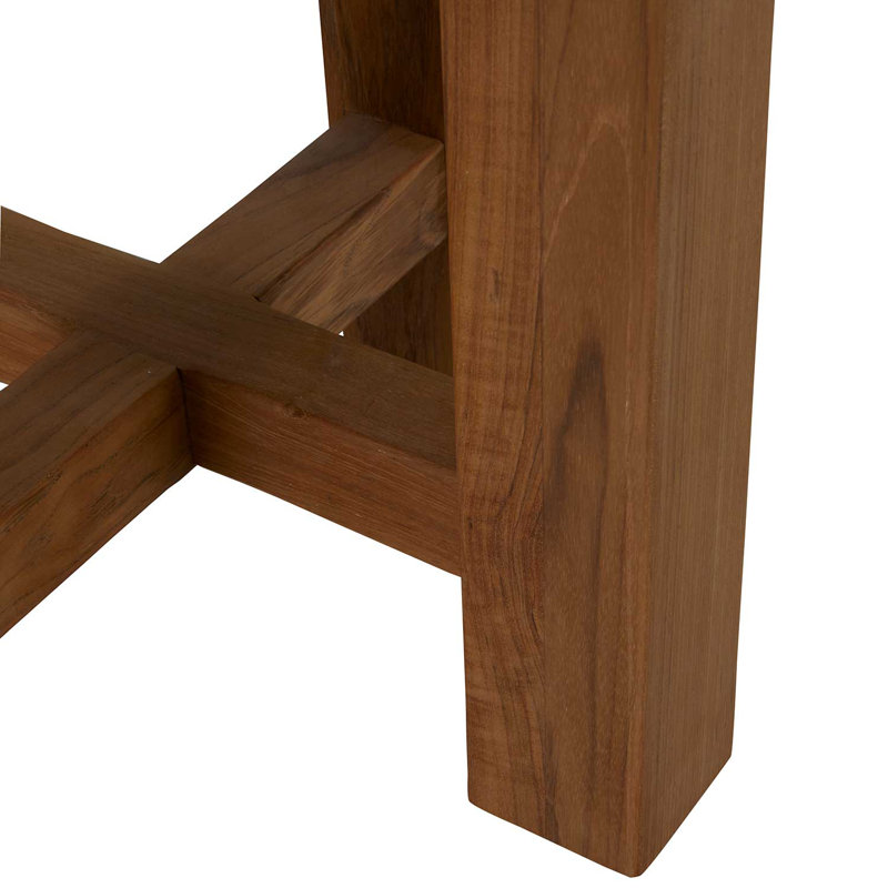 Croquet Teak Outdoor Side Table, Natural Teak