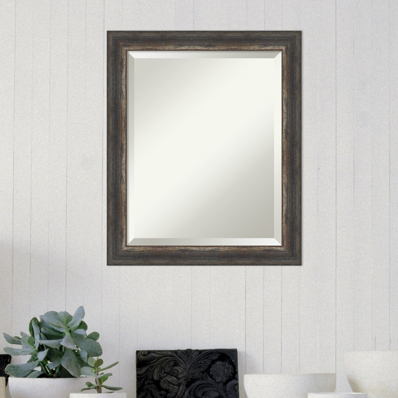 Roulston Flat Wall Mirror, 19.5" x 23.5", Charcoal