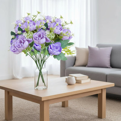 4 bouquets de fausses pivoines, arrangement de fleurs de pivoines artificielles pour la fête et la décoration de table de mariage