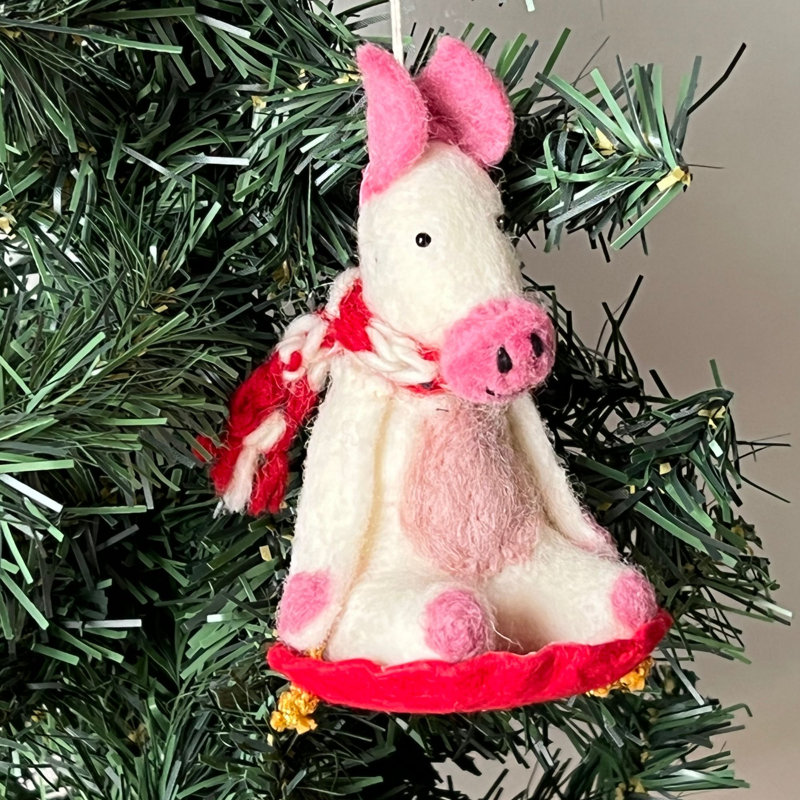 Ornement figurine suspendu porc piggles
