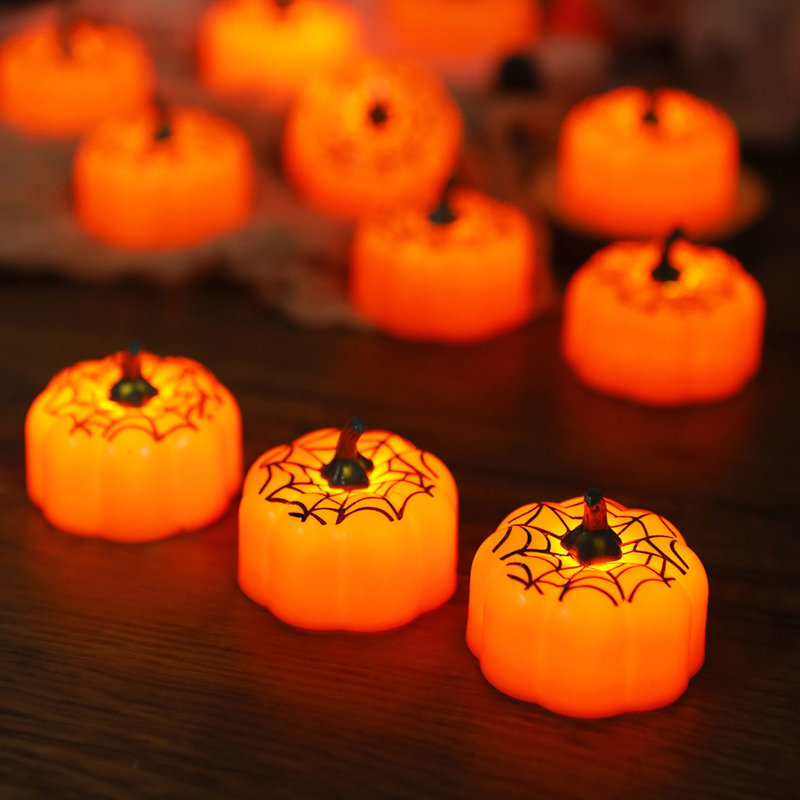 Halloween Fall Pumpkins For Tiered Tray Decoration Battery Powered LED Lighted Mini--lantern Centerpieces For Party Decorations