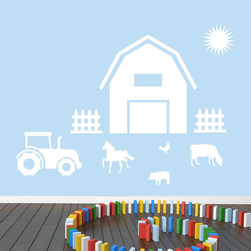 Décalcomanie murale ferme, Blanc
