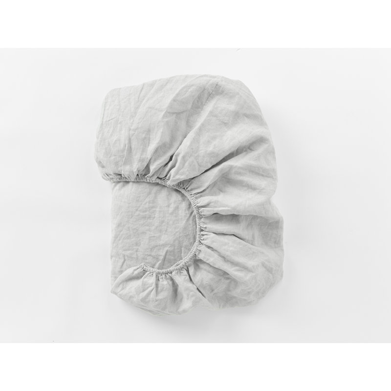 Coyuchi Organic Relaxed Linen Fitted Sheet, California King Fitted Sheet, Natural Chambray