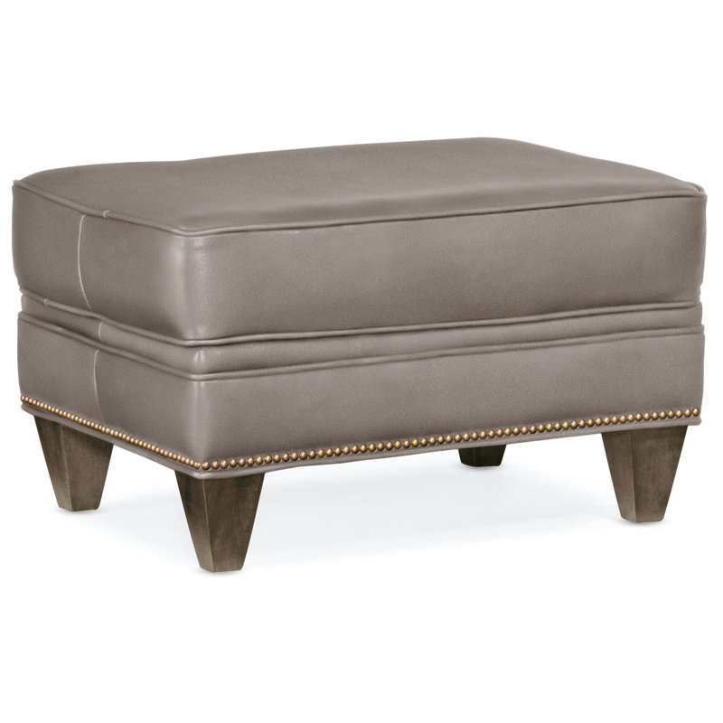 Reddish Ottoman, French Natural, Cobblestone, Aline Light Gray Stonewash Genuine Leather