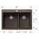 Liven SILGRANIT 33" 60/40 Double Bowl Dual Mount Kitchen Sink with Low Divide