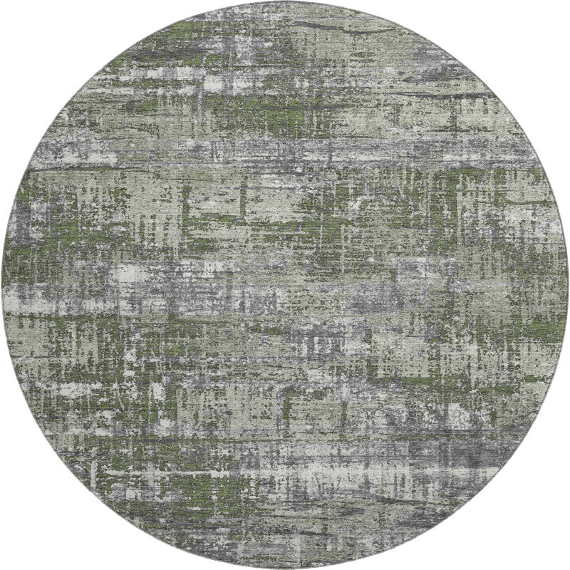 Premium Machine Washable Mouton Geometric Rug, Round 8'