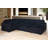 Totnes 5-Piece Fabric Upholstered Sectional With Pull-Out Bed In Midnight Black-567074974