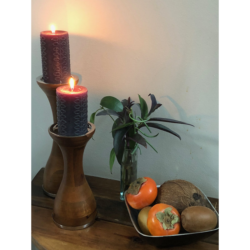 Ensemble de chandelles en bois 2 pièces Mako