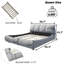 Lit grand format avec structure en bois et tissu rayé, base luxueuse rembourrée et collante grise-1109583944-1109583946