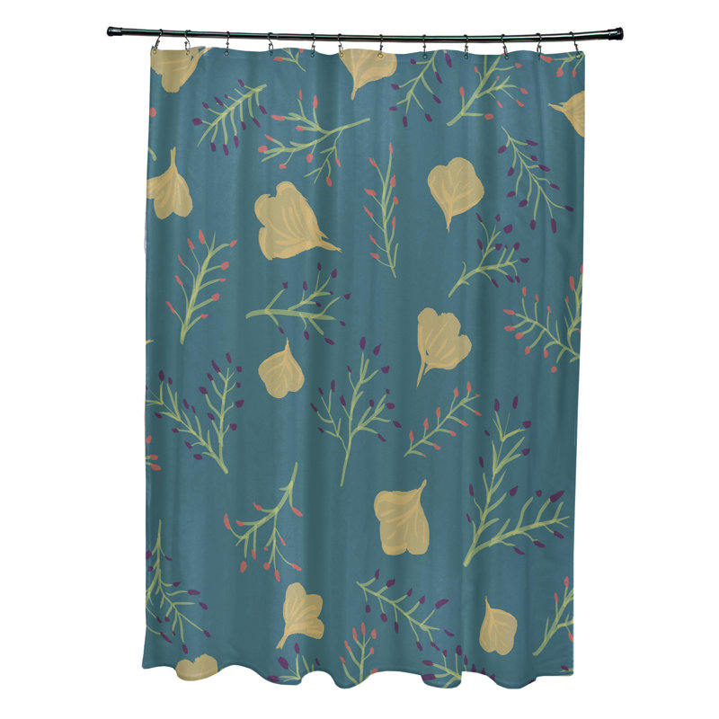 Rideau de douche simple en polyester Slezak, Bleu sarcelle