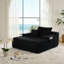 Chaise longue convertible moelleuse avec accoudoirs larges et coussins décoratifs-1857288461
