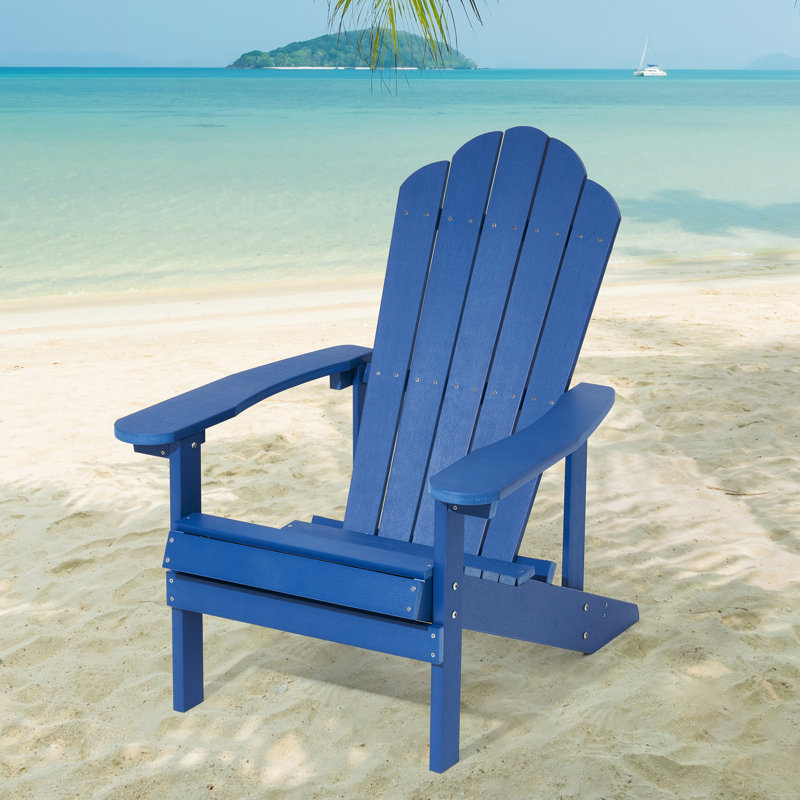 Chaise Adirondack en plastique Halstein, Bleu marine