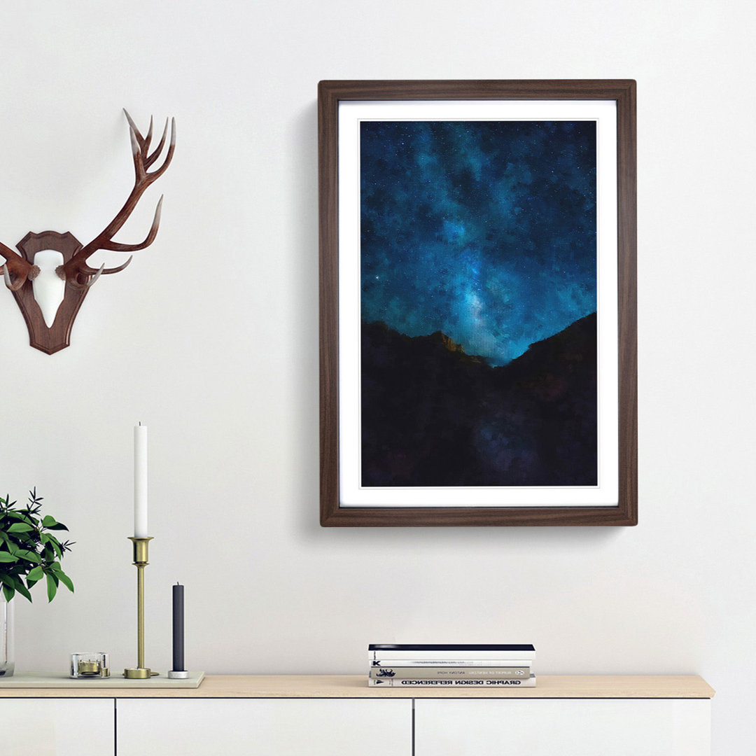Stars Above Zion National Park Painting - Framed Print
