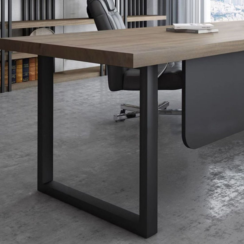 Bureau de direction en L en bois massif avec tiroirs, Gauche, 29,53 po H x 77,95 po L x 59,06 po P