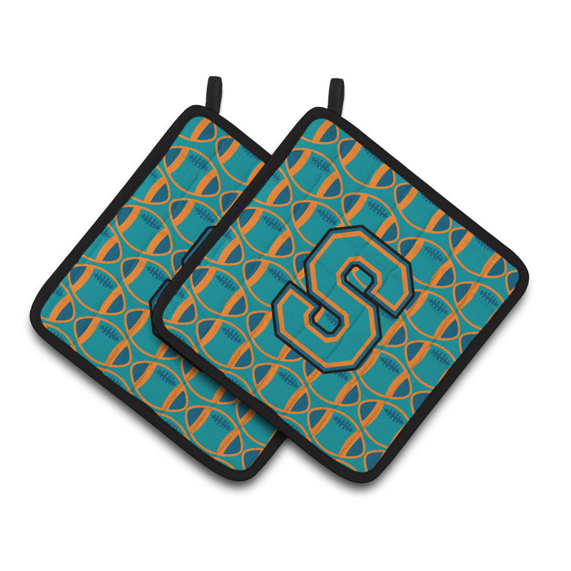 Poignée de football, S, Aqua / Orange / Marine Bleu