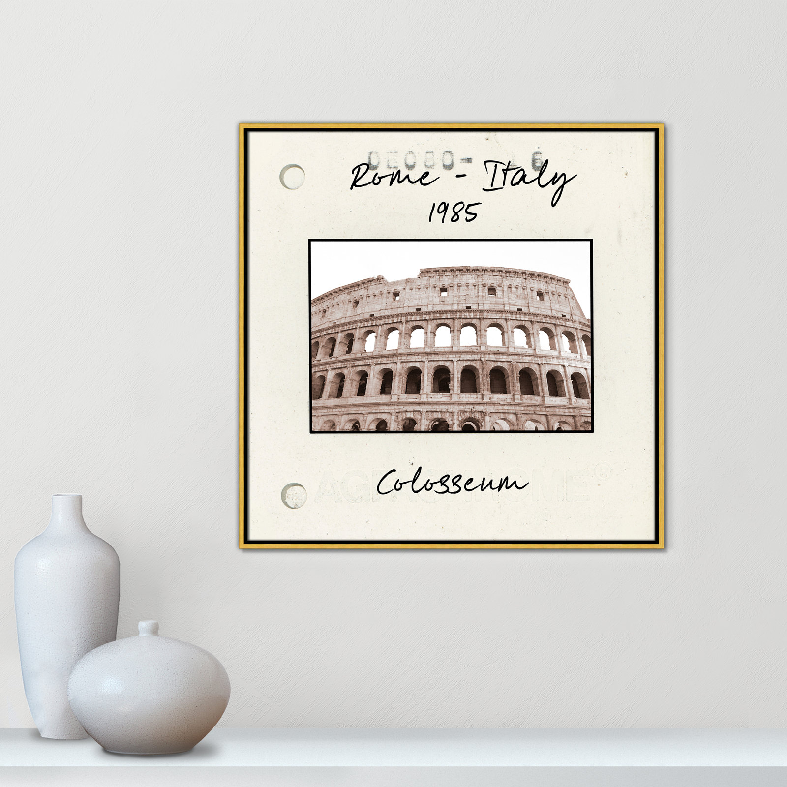 Ritona "Rome, Italy - Colosseum" Print, Gold Floater Framed Canvas, 31.5" H x 31.5" W x 2" D
