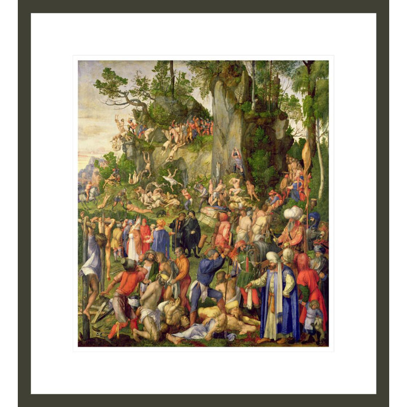 «Martyrdom of the Ten Thousand» par Albrecht Dürer, impression giclée sur cadre, H 19,44 po x l 17,75 po