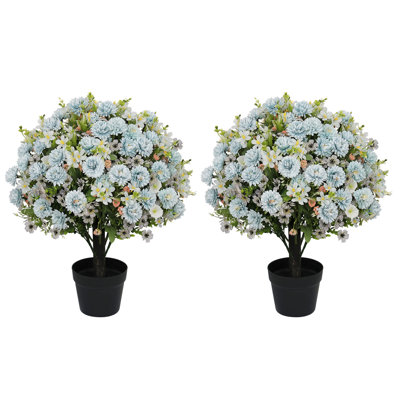 Topiaire de buis artificiel de 24 po avec fleurs de marguerite, plante en pot de soie artificielle pour l'intérieur, l'extérieur, le porche, l'entrée, le patio, la maison, le printemps, l'été et l'automne