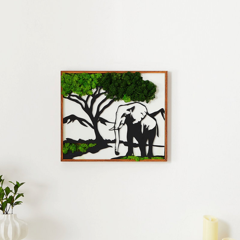 Éléphants, art mural en métal mousse