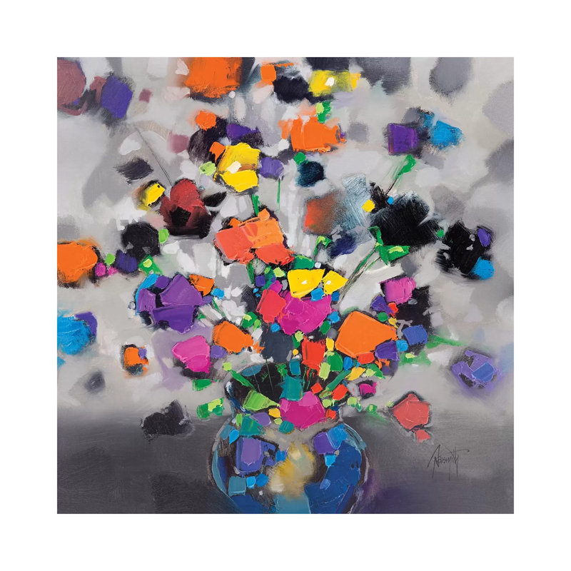 «Floral Spectrum I» par Scott Naismith - reproduction d'art, Aucun mat, H 26 po x l 26 po x P 1,5 po, Toile tendue
