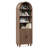 Storage Bookcase, Arched Bookcase With Doors, Wood Bookshelf For Bedroom, Study, Living Room, Walnut-1547578442