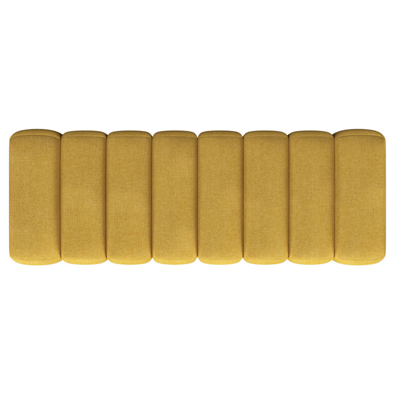 Delsur Mustard Yellow Fabric Upholstered Tufted Accent Bench, Mustard Yellow