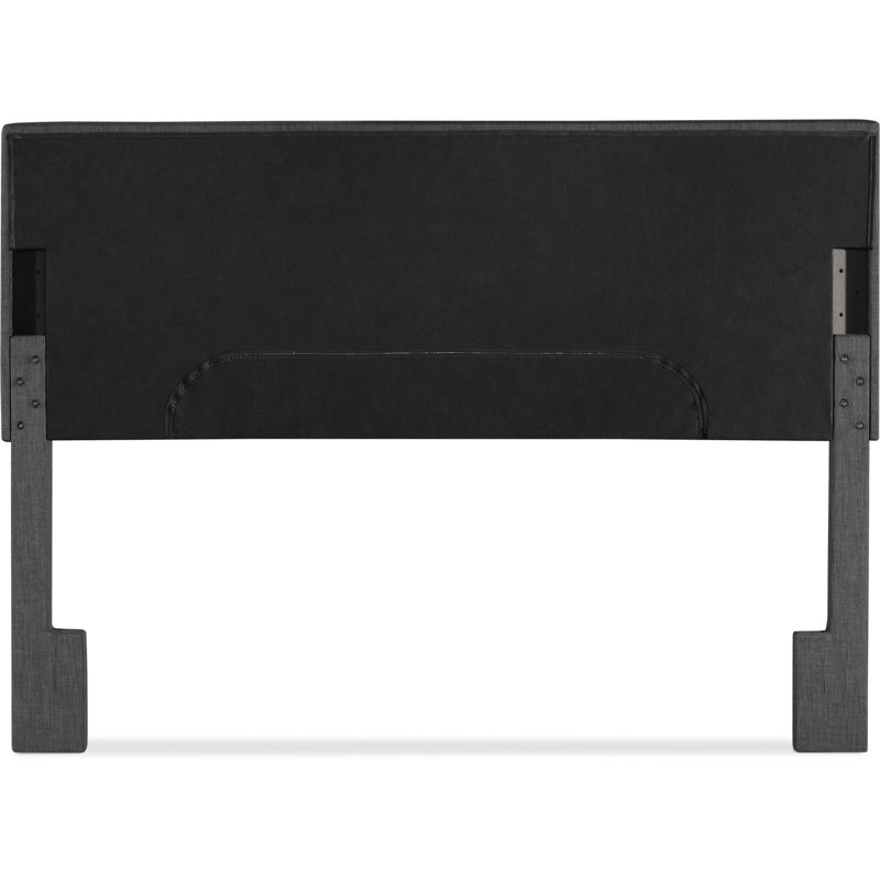 Serta Palisades Modern Tufted Design Upholstered Padded Headboard with Adjustable Height Frame, Charcoal Gray, King