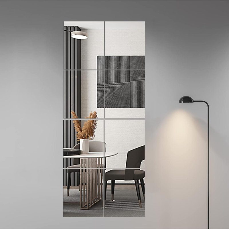 Carreaux de miroir, 4 pièces, miroir complet pour la chambre à coucher, miroir mural pour salle de gym à domicile, porte