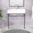 White&Gold Ceramic Rectangular Bathroom Console Sink with Overflow Hole-123703125-123703123
