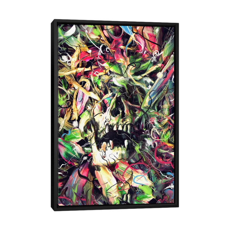 « enterré », reproduction d’impression sur toile, H 26 po x l 18 po x P 1,5 po, Toile avec cadre noir, Pas de tapis