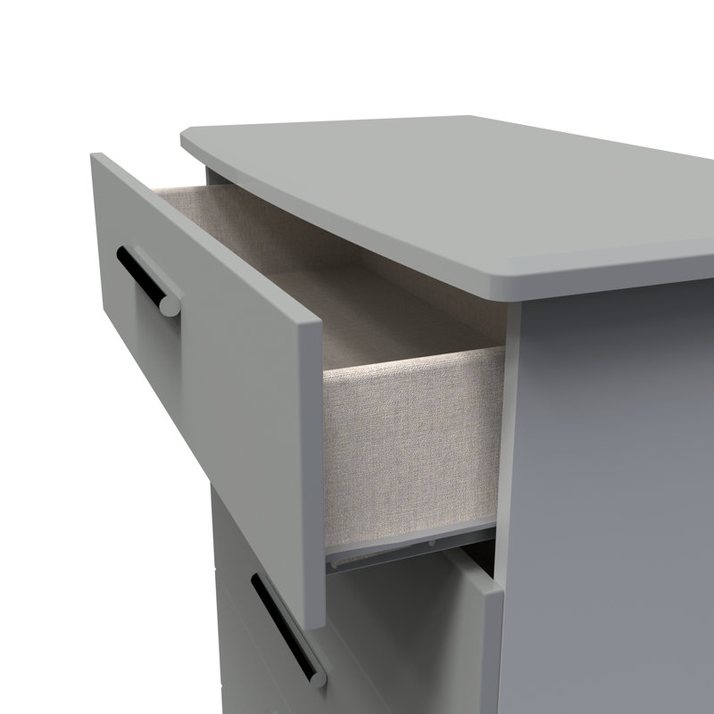 Fully Assembled Letoya 5 - Drawer Chest of Drawers, Grey Gloss