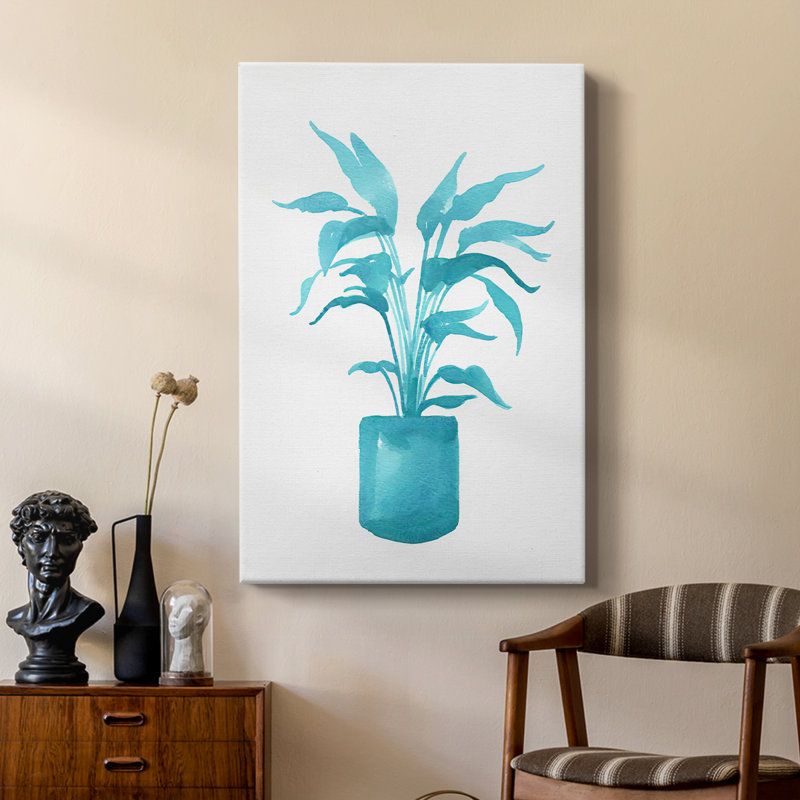 Aquarelle, plante d'intérieur IV - galerie Cavas sur mesure, H 18 po x l 12 po