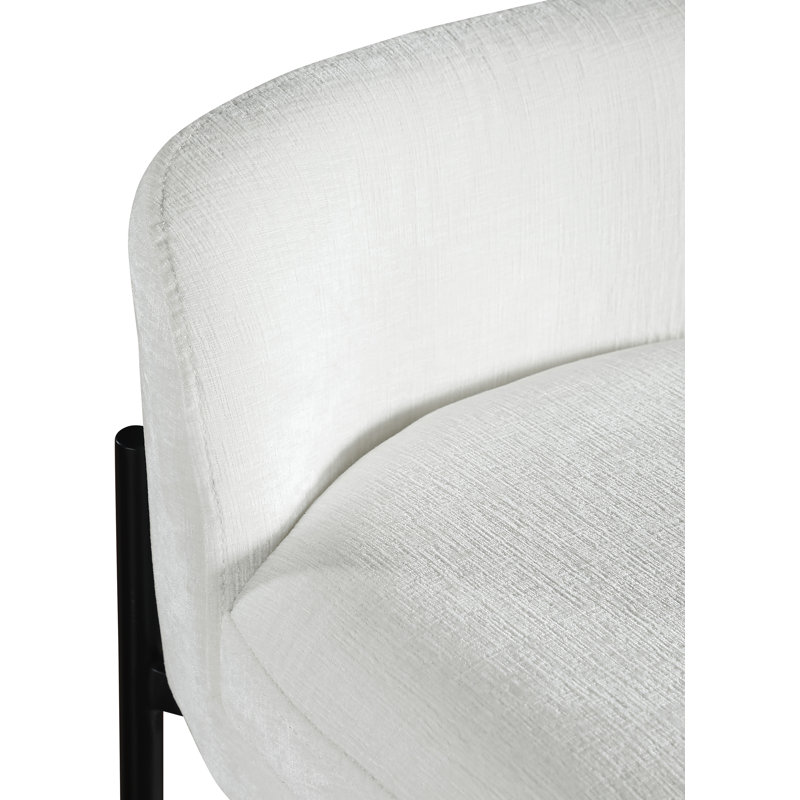 Brixen Upholstered Counter Stool with Metal Frame, Cream Chenille Fabric